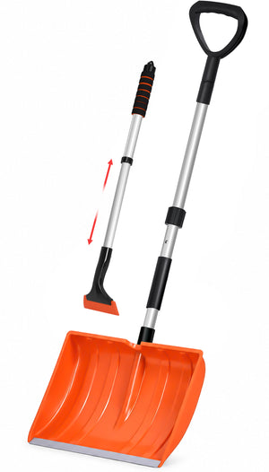 Pelle à Neige Démontable avec Manche en Aluminium avec Grattoir Télescopique Orange - VOUNOT FR