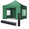 Tonnelle de jardin renforcée 3x3m pliable avec 4 parois et sac de transport a roulette verte