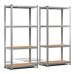 Lot de 2 Etagères de rangement charge lourde robuste à 4 niveaux 80x40x160cm - VOUNOT FR