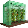 Serre de jardin Serre tomates avec porte et fenetres moustiquaire bache PE renforcee 135g/m2 200x77x170cm Vert