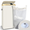 Panier a linge pliable 100L avec sac intérieur cadre bambou et couvercle beige - VOUNOT FR