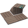 Lot de 11 dalles clipsables exterieures 30x30cm en Composite WPC Marron - VOUNOT FR