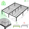 Cadre de lit metal avec fixation sommier et hauteur 36cm 160x200cm noir - VOUNOT FR