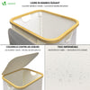 Panier a linge pliable 100L avec sac intérieur cadre bambou et couvercle beige - VOUNOT FR