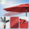 Parasol inclinable 2.70 x 2.40m avec housse de protection rouge