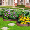Bordure de jardin PE flexible 20M x 8 CM avec piquets marron