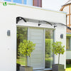 Auvent de porte marquise 200x80 cm transparent en Polycarbonate anti UV Noir - VOUNOT FR