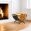 Range Buche Support a bois 40.5x32x33cm en Metal noir