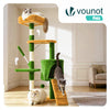 Arbre a chat 112cm multi niveaux Griffoir et niche Vert Orange - VOUNOT FR