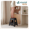 Tabouret pliant antiderapant 39x32x40 cm plastique noir - VOUNOT FR