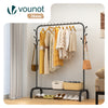 Portant a Vetements avec etagere Chaussures 8 Crochets Lateraux 110x41x147cm metal Noir
