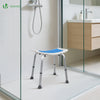 Siege de douche ergonomique a hauteur reglable en Aluminum HDPE bleu - VOUNOT FR