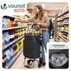 Chariot de course pliable monte escalier aluminium avec crochets noir - VOUNOT FR