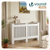 Cache radiateur en MDF avec lattes et etagere 152×19×82 cm Blanc - VOUNOT FR