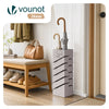 Porte-parapluies Metal avec bac de recuperation eau et 4 Crochets Motif Diagonal 15.5 x 15.5 x 43.5 cm beige - VOUNOT FR