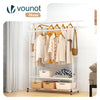 Portant a Vetements double avec roulettes et 2 etageres de rangement 121x40x147cm metal Blanc - VOUNOT FR