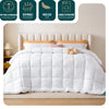 Couette temperee doux avec rembourrage polyester 300gsm 260x240cm blanc - VOUNOT FR
