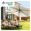 Parasol de jardin inclinable avec aeration et sac bandouliere 270cm beige