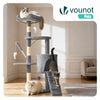 Arbre a chat 112cm multi niveaux Griffoir et niche Gris - VOUNOT FR