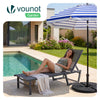 Bain de soleil transat aluminium en textilene 190x62x31cm gris - VOUNOT FR