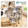 Sechoir a linge vertical tour etendoir pliable 3 niveaux 99x69x135.5 cm style bois noir - VOUNOT FR