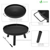 Brasero Exterieur en Metal avec Grille Tisonnier diametre 60cm noir