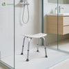 Siege de douche ergonomique a hauteur reglable en Aluminum HDPE blanc - VOUNOT FR