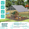 Enclos poulailler en metal galvanise et grillage avec bache PE 300x200x200cm - VOUNOT FR
