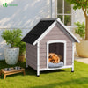 Niche pour Chien Extérieure en Bois 72x65x83cm gris - VOUNOT FR