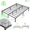 Cadre de lit metal avec fixation sommier et hauteur 36cm 140x190cm noir
