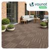 Lot de 16 dalles clipsables exterieures 30x30cm en Composite WPC Marron - VOUNOT FR