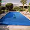 Bache piscine rectangulaire double couche en Polyethylene 160 gr/m2 avec filet ecoulement 4x9m Bleue - VOUNOT FR
