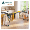 Etendoir a linge telescopique pliable extensible ailes hautes 284x55x122cm metal noir - VOUNOT FR