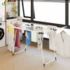 Sechoir a linge etendoir sur pied avec ailes hautes 175x92x106cm Blanc