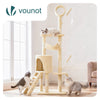 Arbre a chat 155cm multi niveaux Griffoir et niche Beige