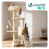 Arbre a chat 112cm multi niveaux Griffoir et niche Beige - VOUNOT FR