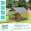 Enclos poulailler en metal galvanise et grillage avec bache PE 200x200x200cm - VOUNOT FR