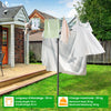 Etendoir a Linge Exterieur Rotatif avec housse de protection et Surface etendage 50m Gris - VOUNOT FR