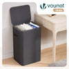 Panier a linge 1 compartiment et sac amovible auto ajustant avec couvercle 90L Anthracite - VOUNOT FR