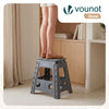 Tabouret pliant antiderapant 39x32x40 cm plastique gris - VOUNOT FR