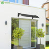Auvent de porte marquise 100x80 cm transparent en Polycarbonate anti UV Anthracite - VOUNOT FR