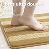 Lot de 2 Tapis de Bain Antidérapant chenille microfibre 60x90cm beige