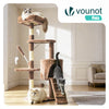 Arbre a chat 112cm multi niveaux Griffoir et niche Marron - VOUNOT FR