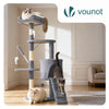 Arbre a chat 112cm multi niveaux Griffoir et niche Gris