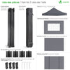Tonnelle de jardin renforcée 3x3m pliable avec 4 parois et sac de transport a roulette gris - VOUNOT FR