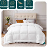 Couette temperee doux avec rembourrage polyester 300gsm 135x200cm blanc - VOUNOT FR
