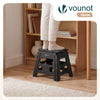 Tabouret pliant antiderapant 37x30x32.5 cm plastique noir - VOUNOT FR
