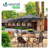 Parasol Jardin Double Aluminium 150 x 300 cm gris - VOUNOT FR