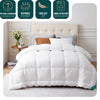 Couette temperee doux avec rembourrage polyester 300gsm 155x200cm blanc - VOUNOT FR