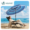 Parasol de jardin 2m avec ancrage sol et sac de transport Bleu mixte - VOUNOT FR